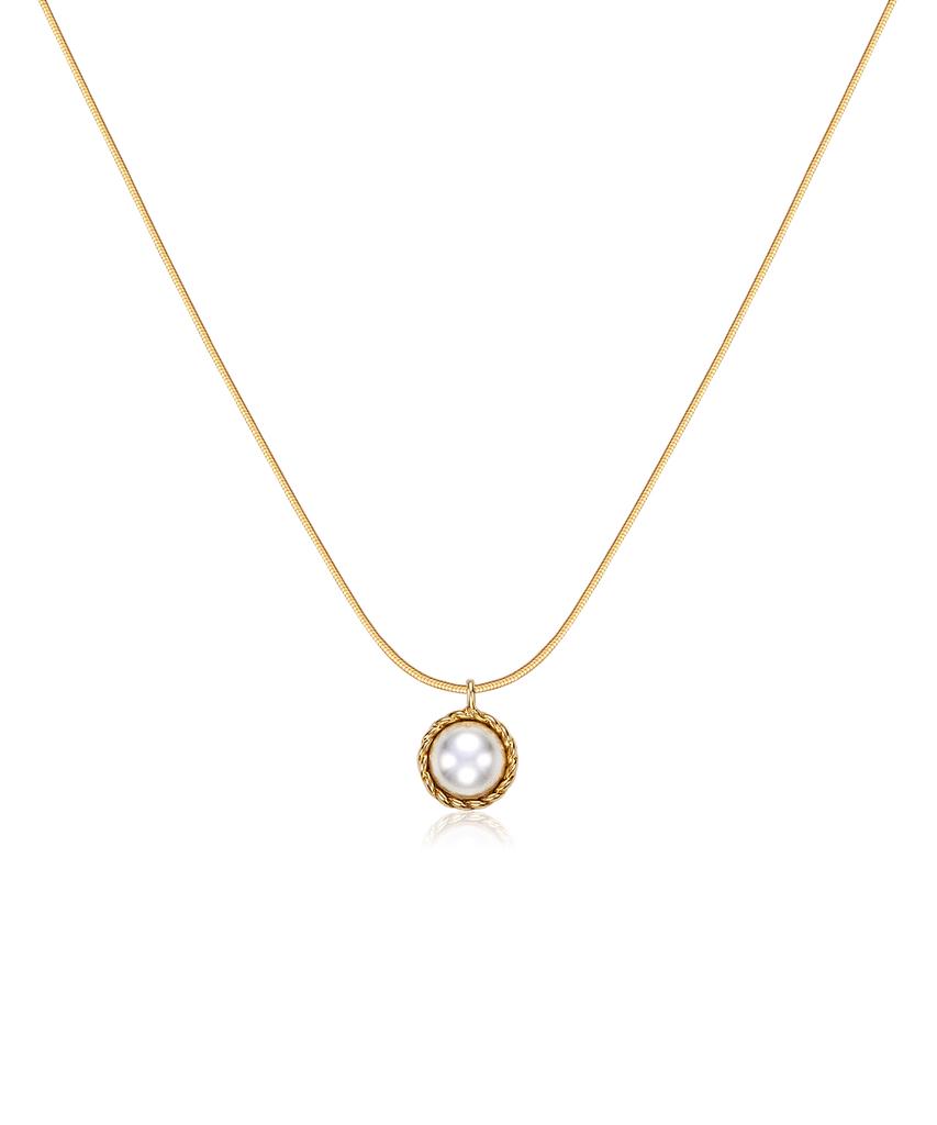 Tou [Серебро 925] Nc008 Скрученное жемчужное ожерелье (2Colors)