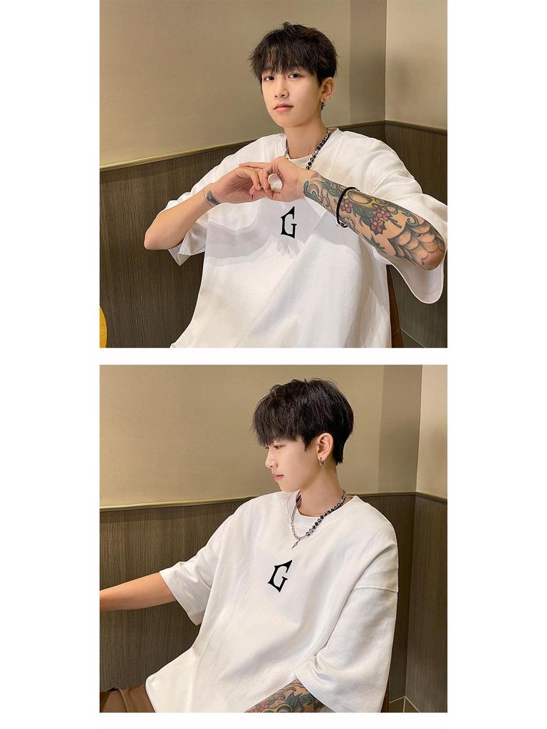 Мужская летняя 2023 футболка оверсайз с коротким рукавом в стиле стритвир