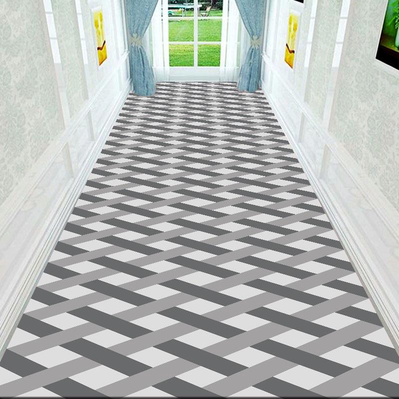 Geometric Style Long Corridor Carpet Non-slip Hall Runner Easy Clean Hallway Area Rugs Washable Porch Entry Doormat