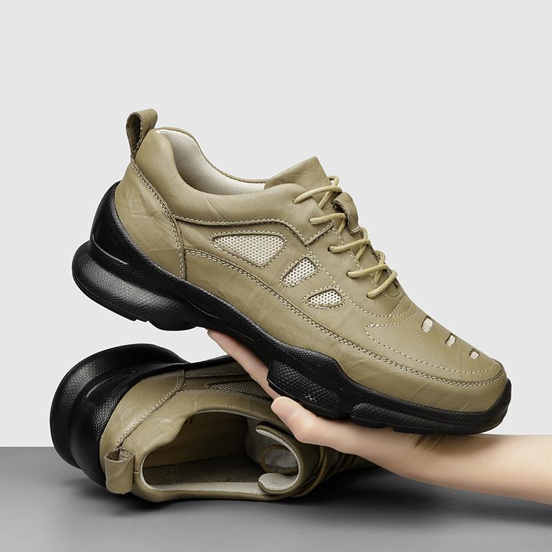 Fashion New Arrivals Man Genuine Leather Men‘’s Shoes Sneakers Non-Slip Platform Men Sports Shoes Comfy Outdoor Trainers Tenis Masculino