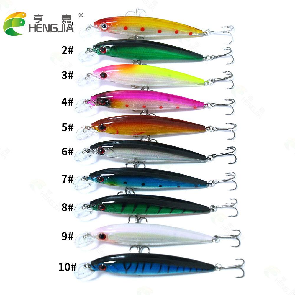 1pc HENGJIA  Minnow Fishing Lure 5colors Plastic Hard Baits with Rattles for Sea Fishing