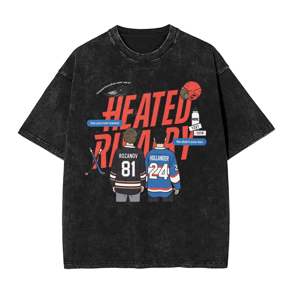 Смешная футболка с графическим принтом Heaten Rivalry Шейн Холландер Илья Розанов Ретро Стирка Хлопок Женская Мужская Летняя Оверсайз