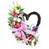 Valentines Day Heart-Shaped Artificial Flower Wreath Wedding Decor Plastic Floral Garland Hanging Ornament