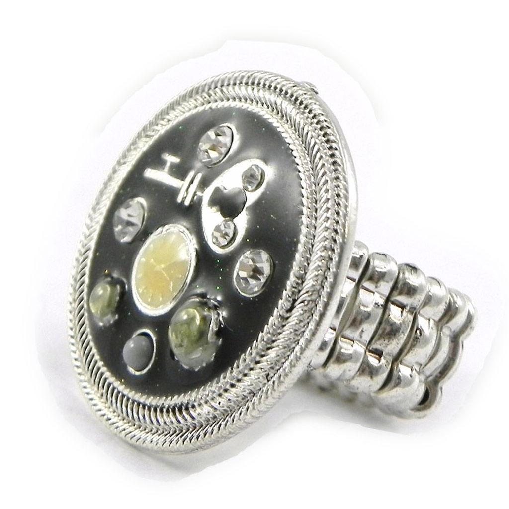 Les Trésors De Lily [H9839] - Дизайнерское кольцо "Бабушка" черное серебро