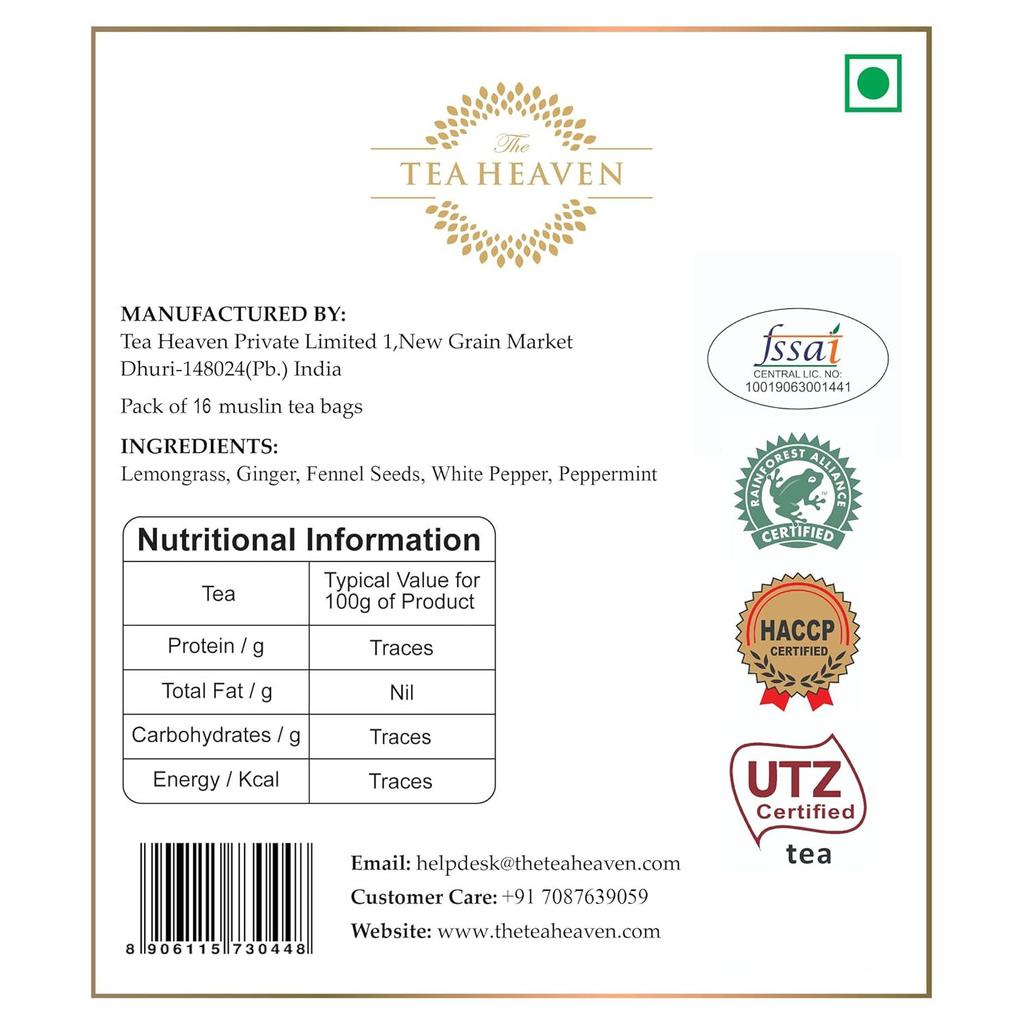 Травяной чай для пищеварения (17 пак), Digestive Herbal Tea, Tea Heaven