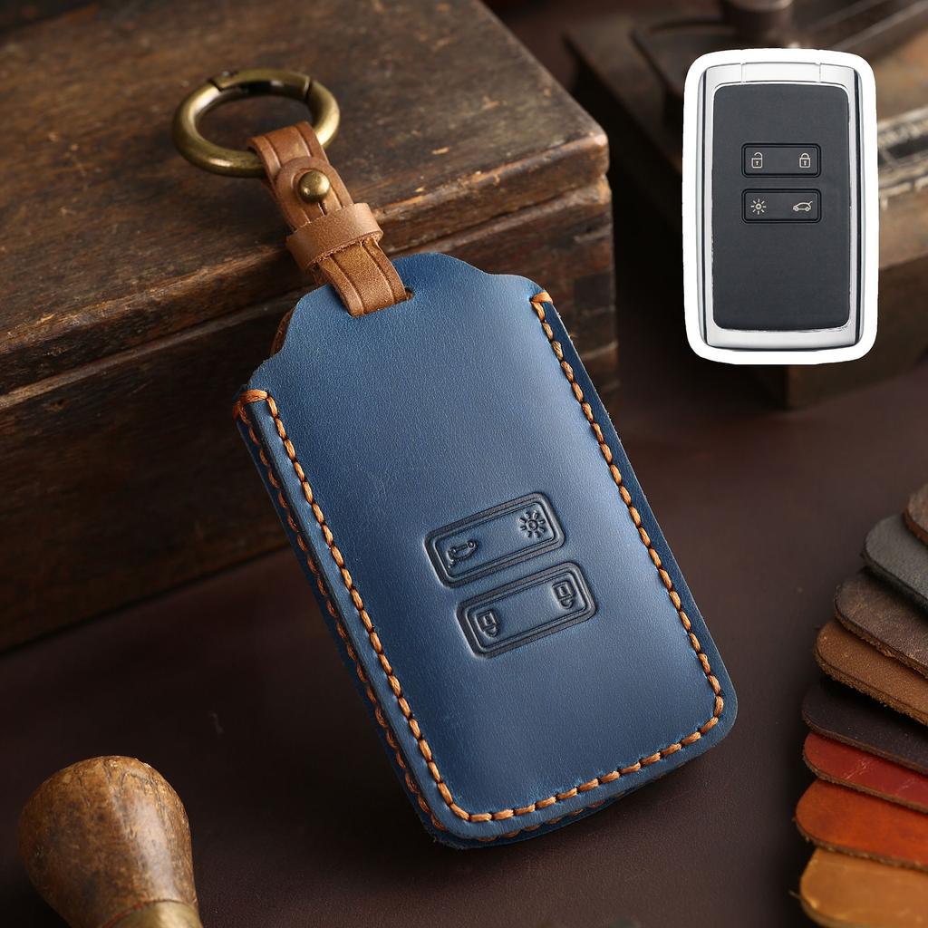 Для Renault Captur Koleos Kadjar Zoe Arkana Espace Clio Megane Grand Scenic Sandero Dacia Duster Card Leather Car Key Cover