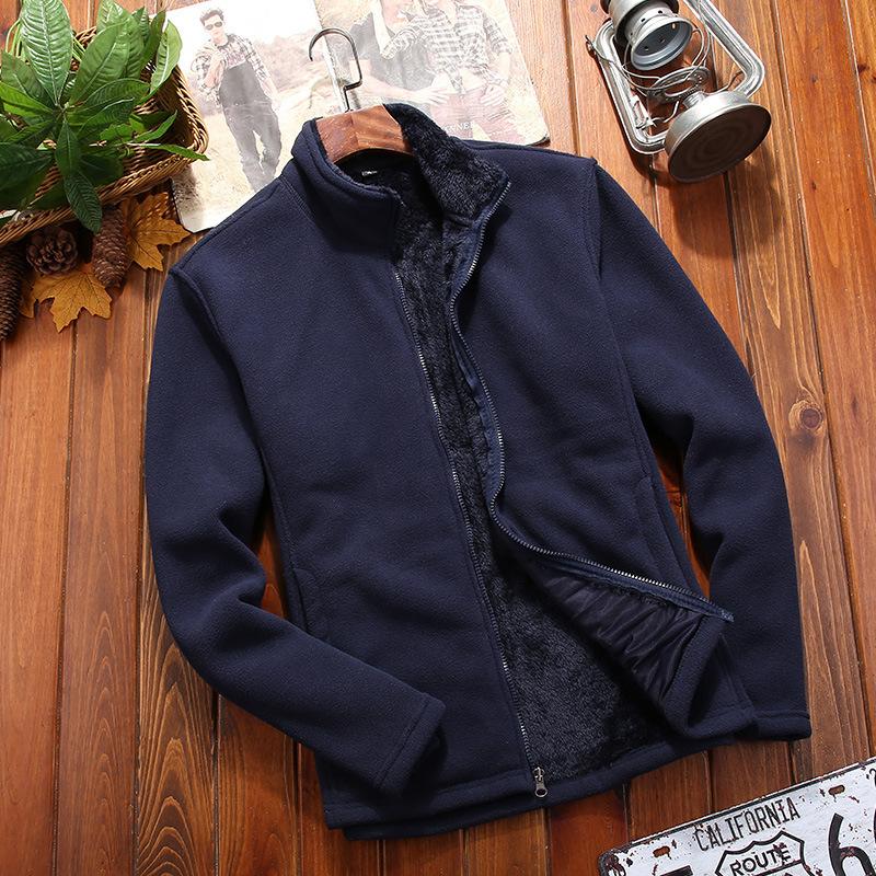 Зимний свитер, пальто, флисовая куртка, толстая однотонная куртка из кораллового флиса