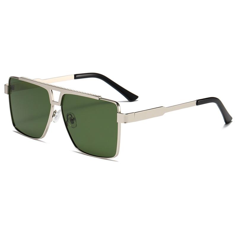 New Metal Double Beam Square Frame Women Sunglasses High Quality Men Aviator Sun Glasses Fashion Luxury Brand Designer Eyewear