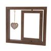Dog Rotating Picture Frame Solid Wood Double Sided Heart Pendant Pet Memorial Photo Frame for Home