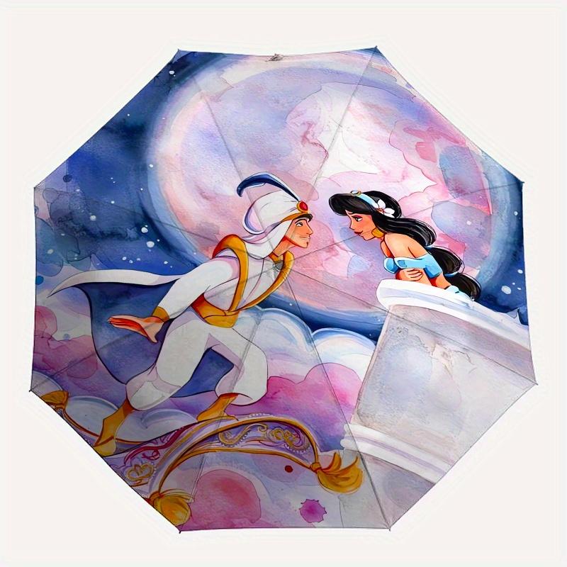 Aladdin,Jasmine Automatic Opening and Closing Fashion umbrella - 8-rib Folding Design, Lightweight and Portable, Suitable for Daily Business