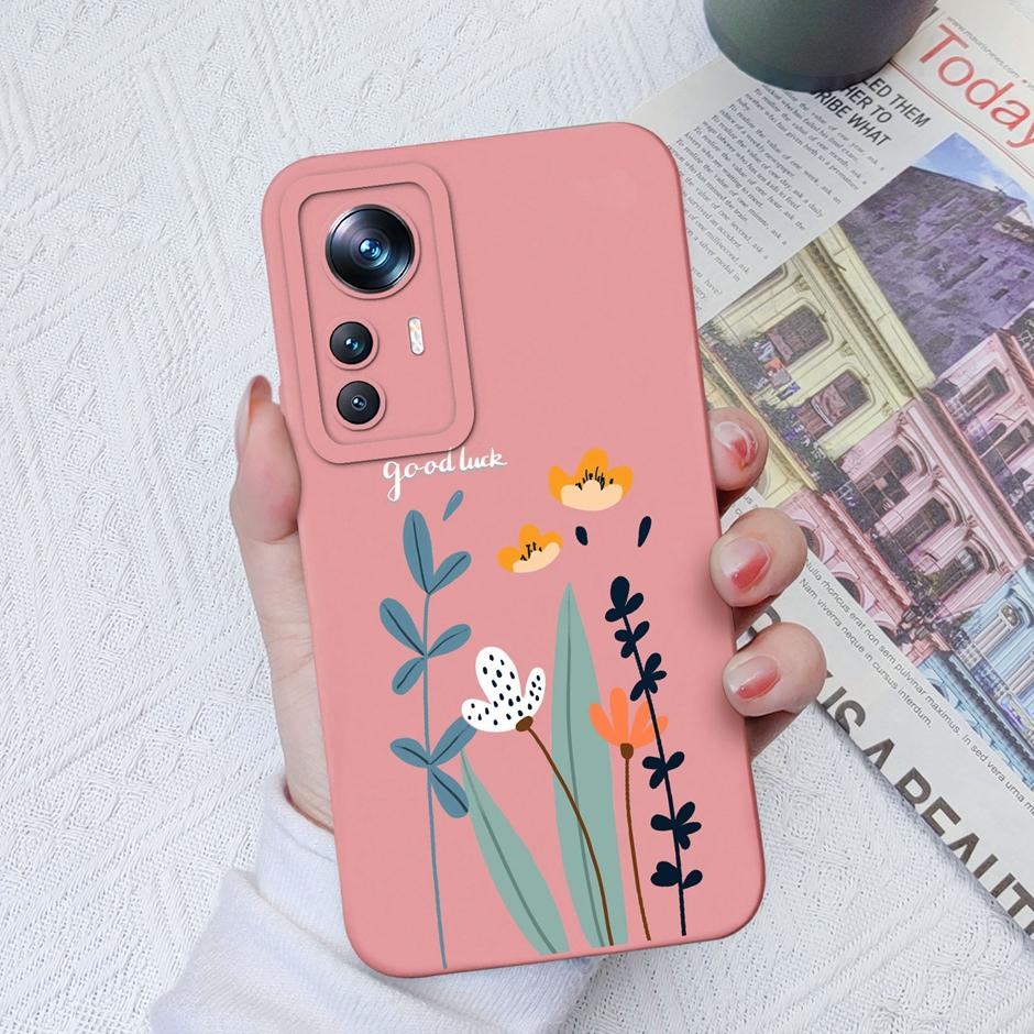 For Xiaomi 12T Case Hot New Design Cute Cat Butterfly Cartoons Matte Liquid Silicone Shell For Xiaomi 12T Pro Ultrathin Fundas