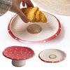 Керамическая тарелка с красным грибом, новая миска для столовых приборов, высокая тарелка в западном стиле, поднос для чая и десертов, декоративная домашняя еда, послеобеденный стол U7L5