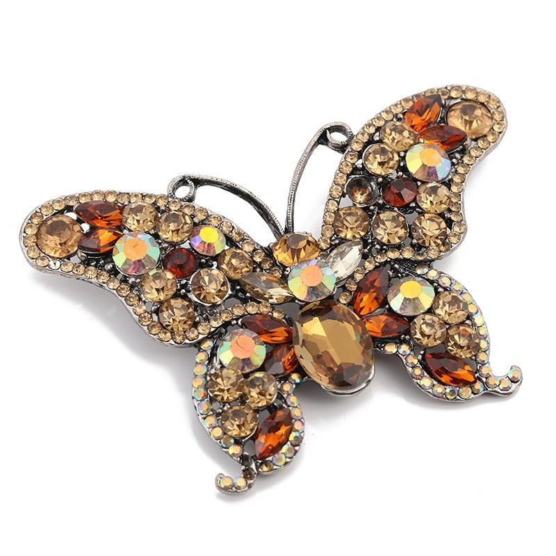 Women's Insect Brooch, Rhinestone Brooch, Metal Accessory, Butterfly Brooch