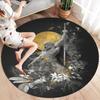 Retro Line Roman Warrior Round Area Rug,Carpet Rug for Living Room Bedroom Sofa Playroom Decor,Non-slip Floor Mat