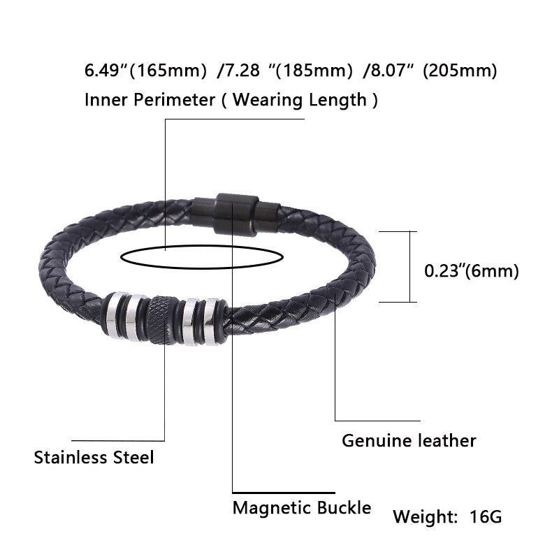 New Luxury Genuine Leather Bracelet Combination 3 Colors Men Bracelets Woven Bracelet Men Birthday Gift