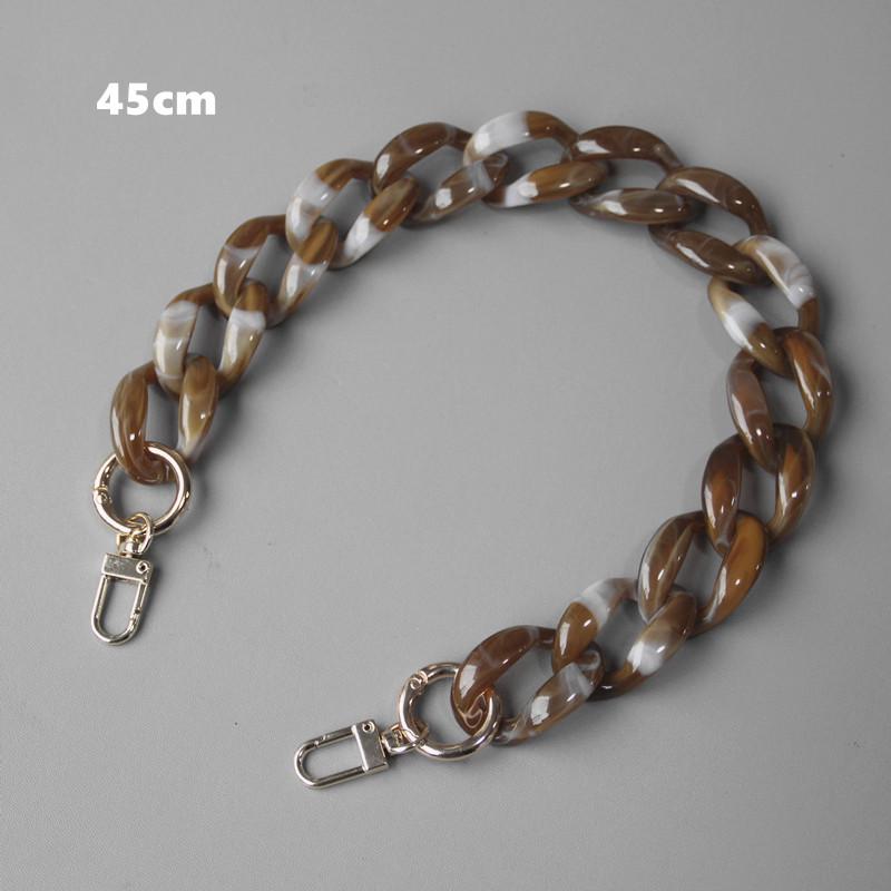DIY New Fashion Woman Bag Accessory Detachable Replacement Blue Pink Brown Acrylic Chain Luxury Strap Resin Shoulder Clutch Chain