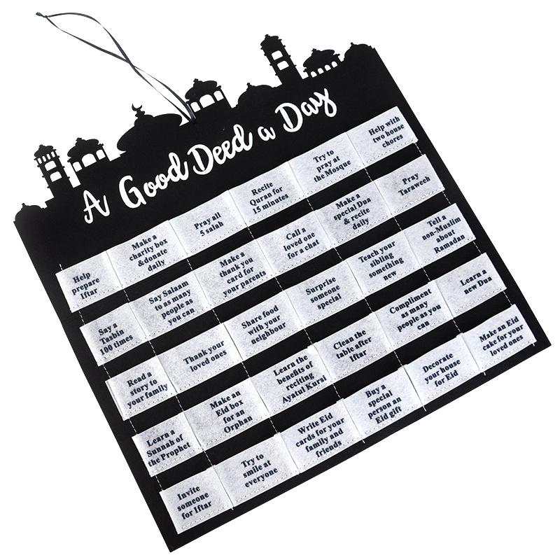 Eid Mubarak Countdown Felt Calendar Ramadan Decoration For Home 2024 Islamic Muslim Party Supplies Ramadan Kareem Kid Gift Favor