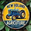 Винтажная металлическая табличка с трактором New Holland, 8-дюймовая круглая, декор для стены фермы