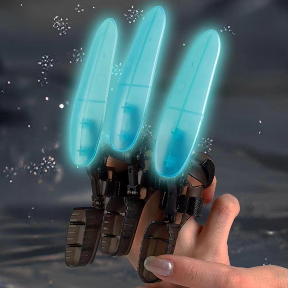 3pcs Luminous Retractable Mechanical Claws Scalable Finger Wolverine Claws Anime Cosplay