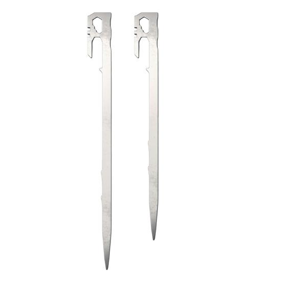 6Pcs 22/28CM Camping Tent Stake Heavy Duty Stainless Steel Outdoor Canopy Windproof