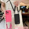 Shockproof Silicone Crossbody Lanyard Case For iPhone 15 Pro Max 14 13 12 11 Pro Max 14 Plus XS MAX XR X 8 7 Plus SE2 Marble Amber Chain Strap Cover