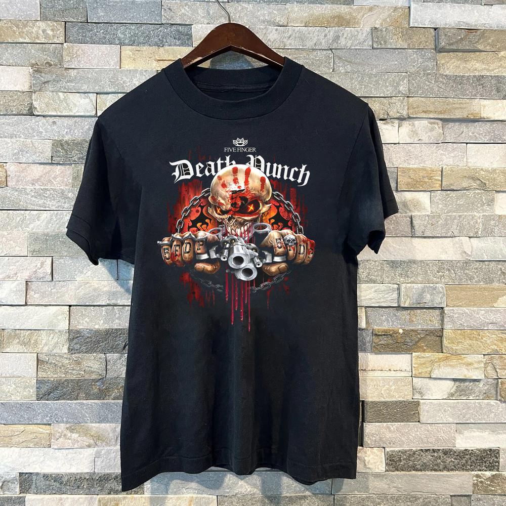 Винтажная черная футболка Five Finger Death Punch American Capitalist S-5XL FF104 Унисекс