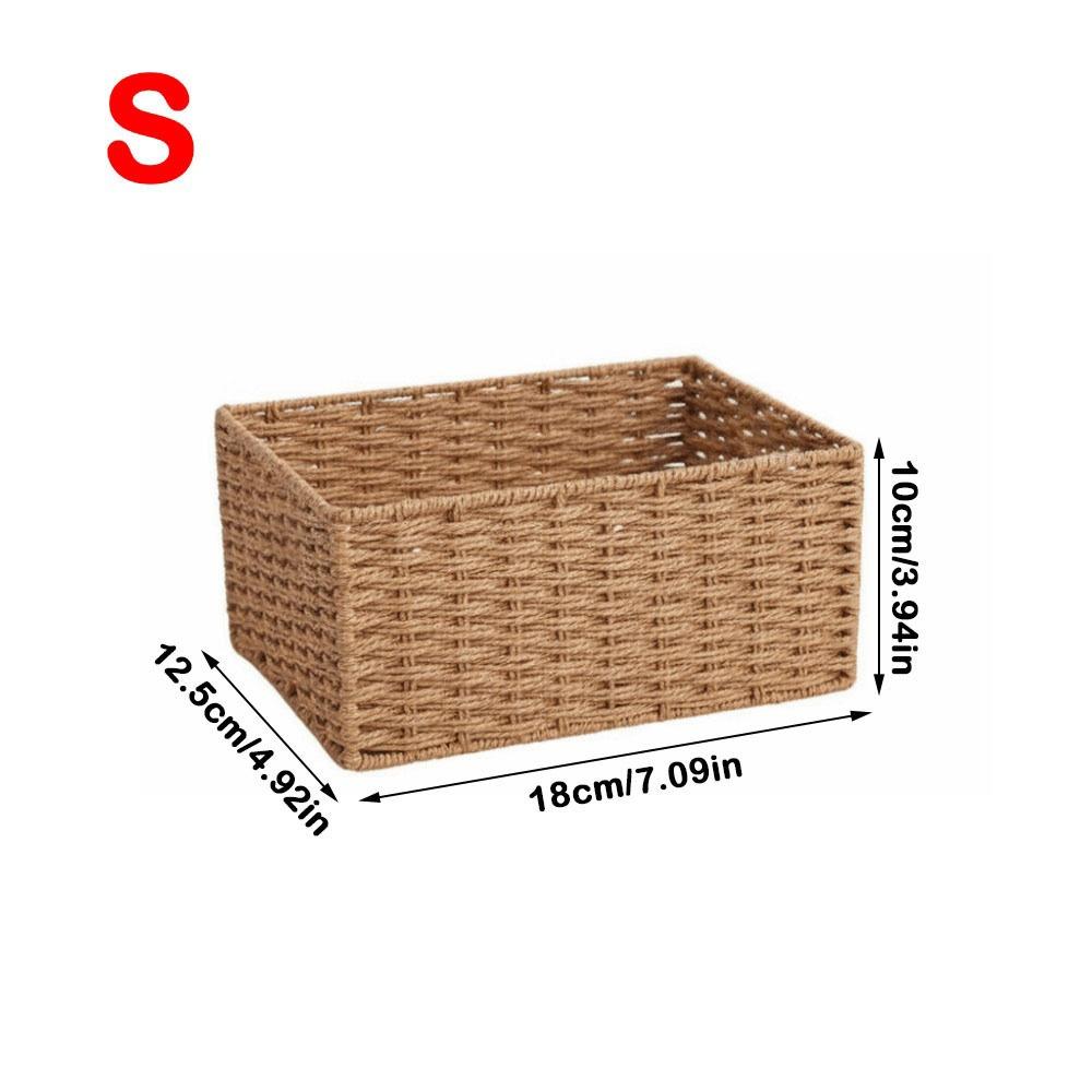 Reusable Woven Storage Basket Handmade Clothing Storage Basket Portable Snack Sundries Organizer