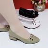 Pointed-toe Single Shoes New Shallow-mouthed Thick-heeled Low-heeled Shoes High-heeled Shoes for Mom