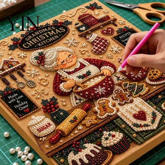 Трехмерное рукоделие из бусин DIY Рождественский набор для жемчужной живописи, Ручная декоративная живопись для начинающих, Декор для дома, Забавный набор с кристаллами для взрослых и новичков