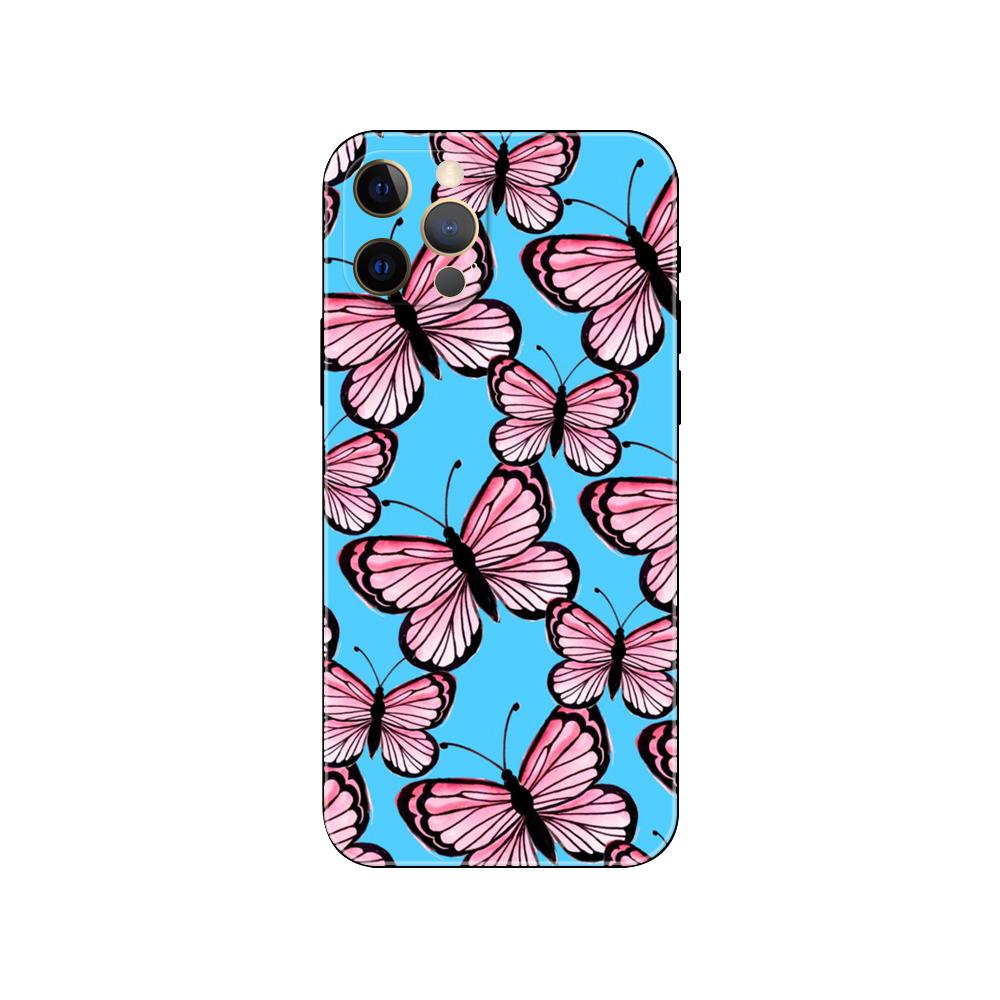 Чехол для телефона 'Цветок бабочки' для iphone 5 5s 2020se 6 6s 7 8 plus x 10 XR XS 11 12 13 mini pro MAX черный ТПУ задняя крышка