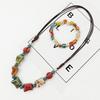 Минималистичный ретро-этнический стиль, высококачественное керамическое ожерелье, красочный комплект браслетов, регулируемое ожерелье ручной работы из плетения из бисера