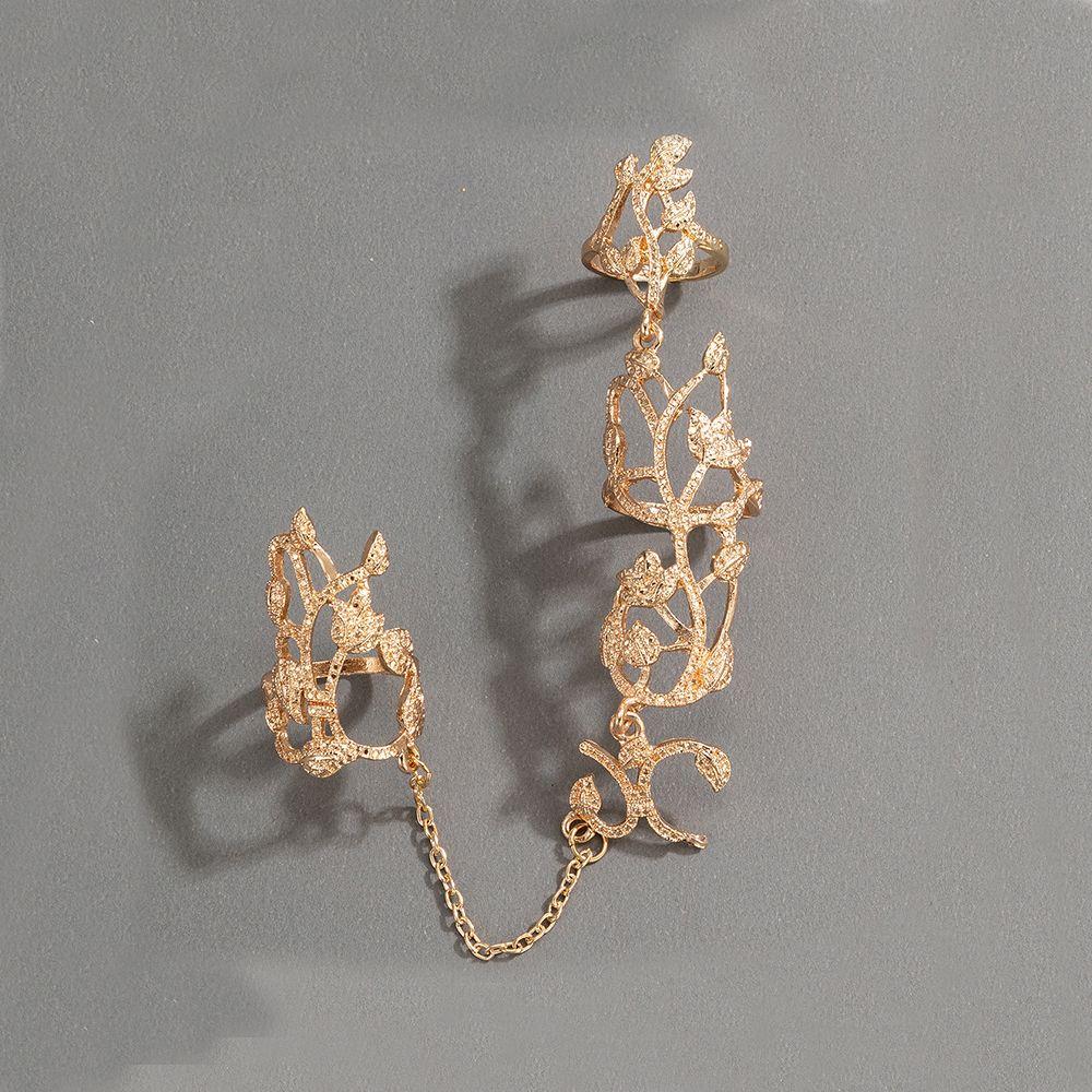 Модный цветочный темперамент простая цепочка женское открывающееся кольцо полое корейское кольцо на палец ювелирные изделия