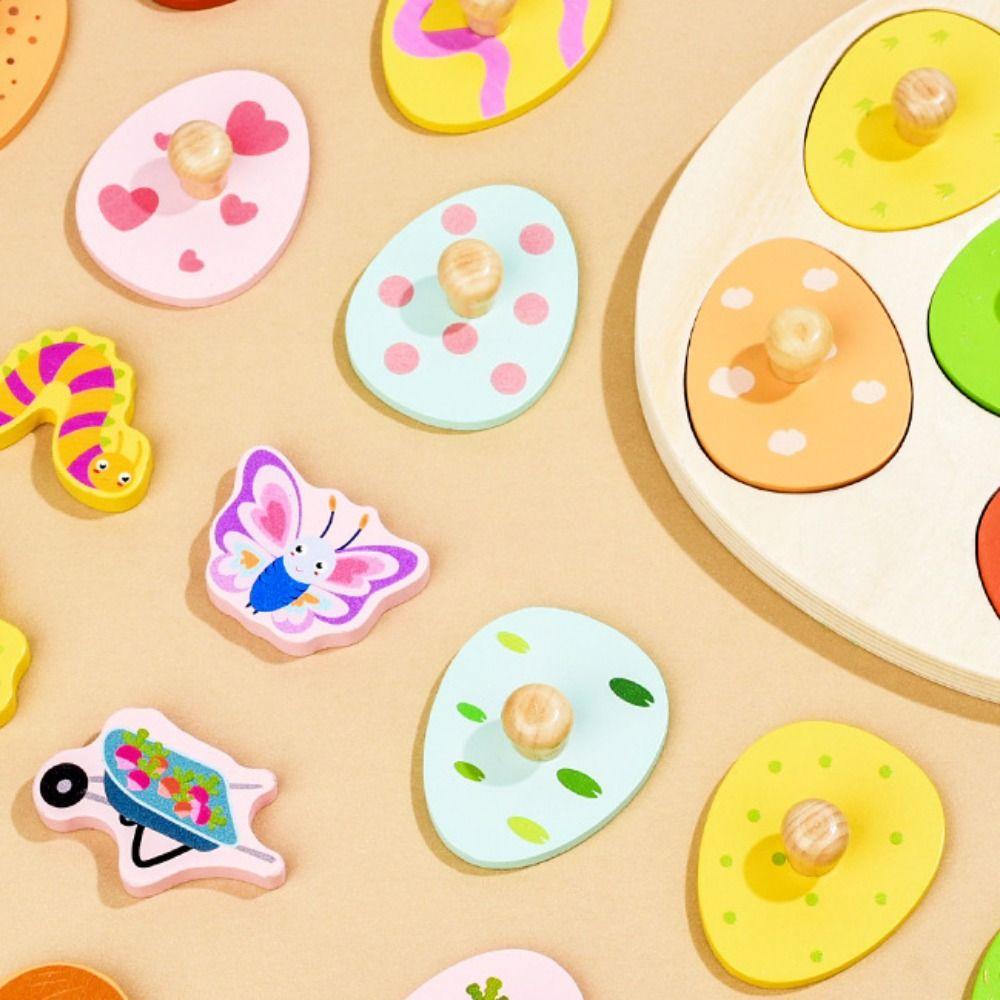 Wooden Peg Wood Dinosaur Jigsaw Educational Toddler Puzzles Animal Domino Puzzle Toy  Teaching