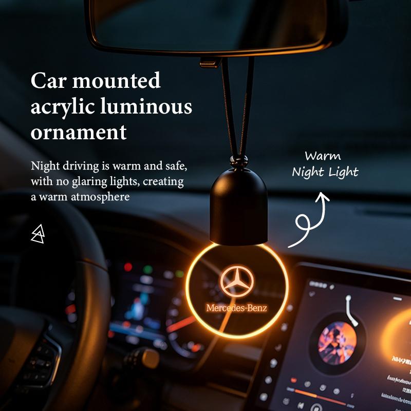 AABIB1 For Benz Car Rearview Mirror Decoration Acrylic Retro Light Automotive Interior Accessories Exclusive AMG W124 W203 W204