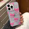 New Glitter Pink Bow Suitable for Apple 16 Mobile Phone Case for Women Iphone15pro Anti Fall 14tpu Protective Case 13