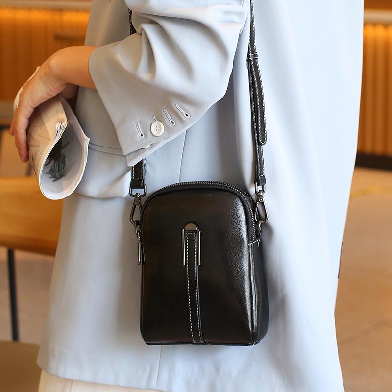 Летняя сумка для телефона, женская сумка через плечо из вощеной коровьей кожи, модная и повседневная сумка через плечо, женская маленькая сумка через плечо