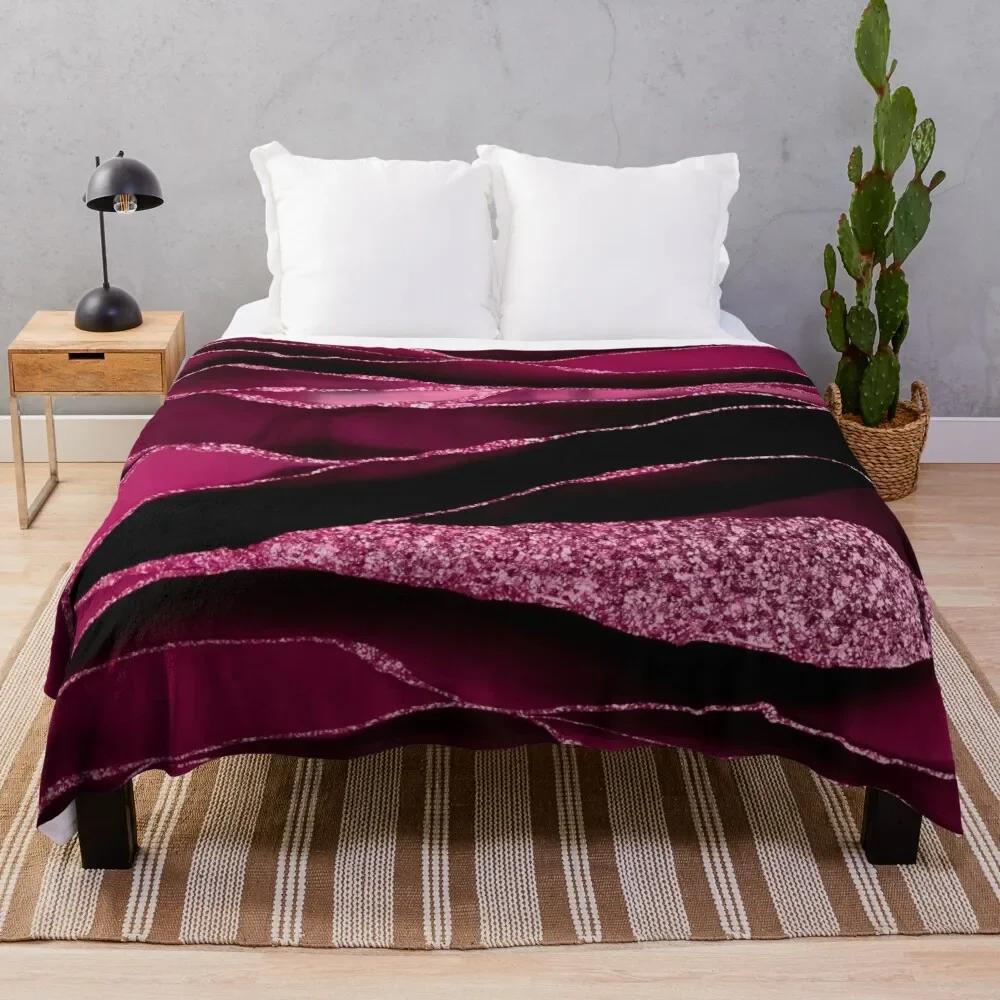 Glamour Milky Way Marble Galaxy Throw Blanket, Warm Cozy Soft Fuzzy Blankets Birthday Gifts, Fluffy Abstract Blanket for Winter
