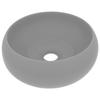 VidaXL Lavabo Rond de Luxe Vasque à Poser de Toilette Lave-mains de Salle de Bain Cuisine Vestiaire Maison Intérieur Gris 147004