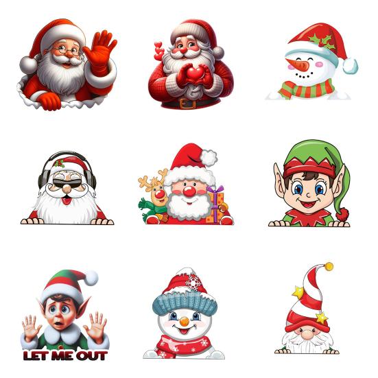Christmas Toilet Sticker Removable Waterproof Self-adhesive Santa Claus Snowman Elf Gnome Bathroom Wall Toilet Seat Lid Decoration Decal