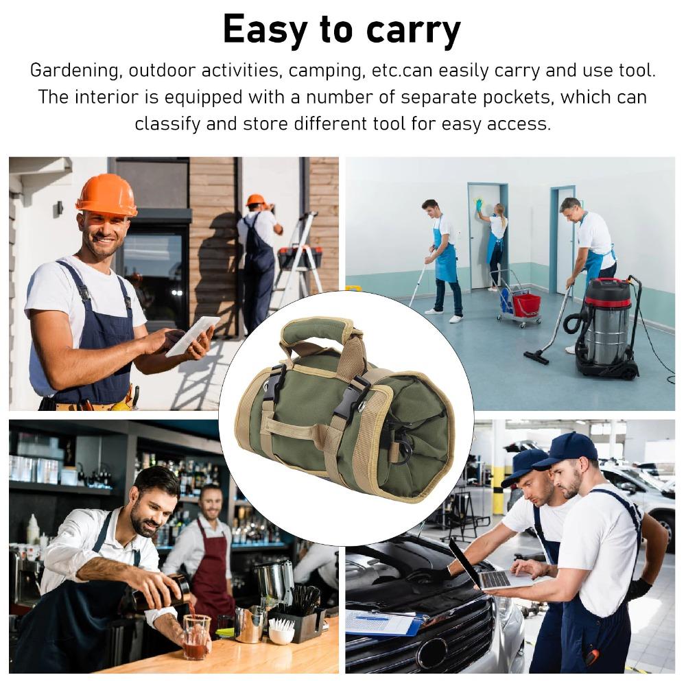 Separate Pockets Tool Roll Organizer Professional Multipurpose Tool Bag Tool Organizer Gardening