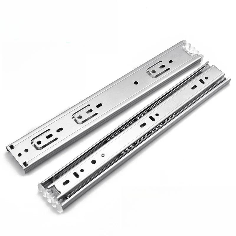 10" - 22" Направляющие для ящиков из нержавеющей стали с плавным закрыванием, направляющие для ящиков, трехсекционные мебельные направляющие для шкафов