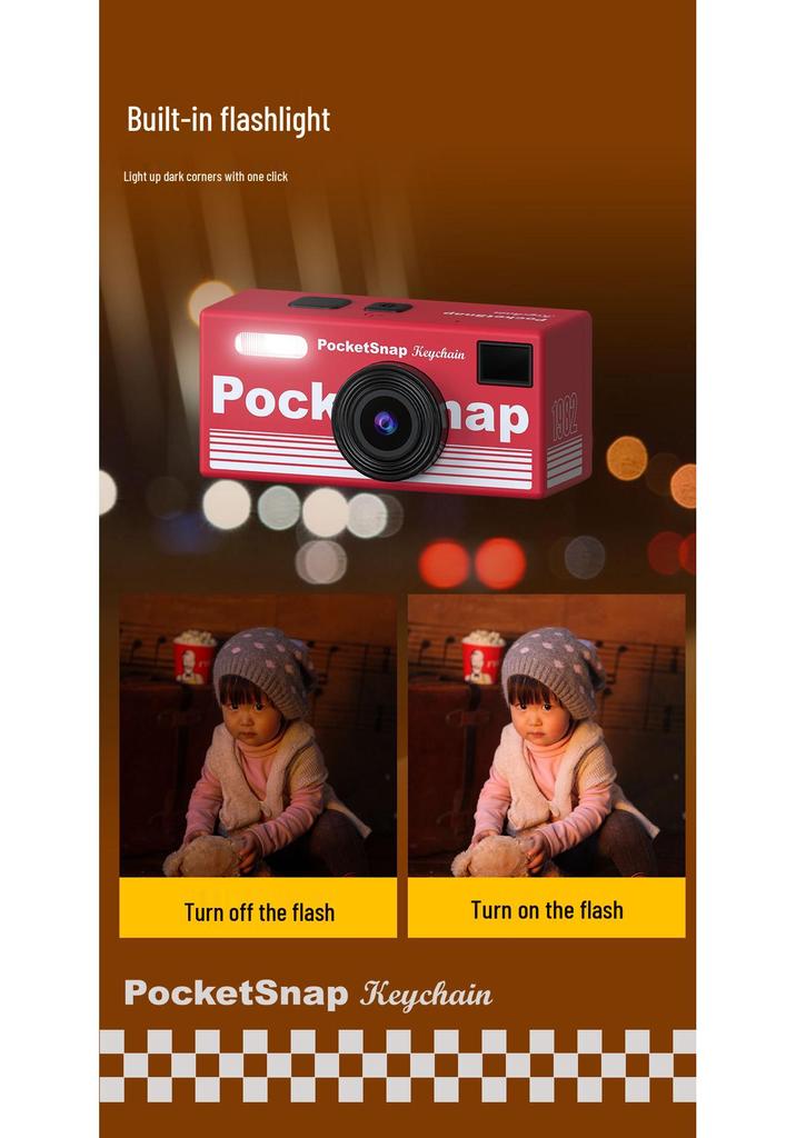 Retro HD Pixel CCD Portable Mirrorless Thumb-Operated Camera for Students and Travel