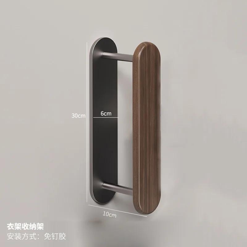 Wall-Mounted Multifunctional Household Organizer Rack, Solid Wood Storage Artifacts, Hole-Free Balcony, Drying Racks