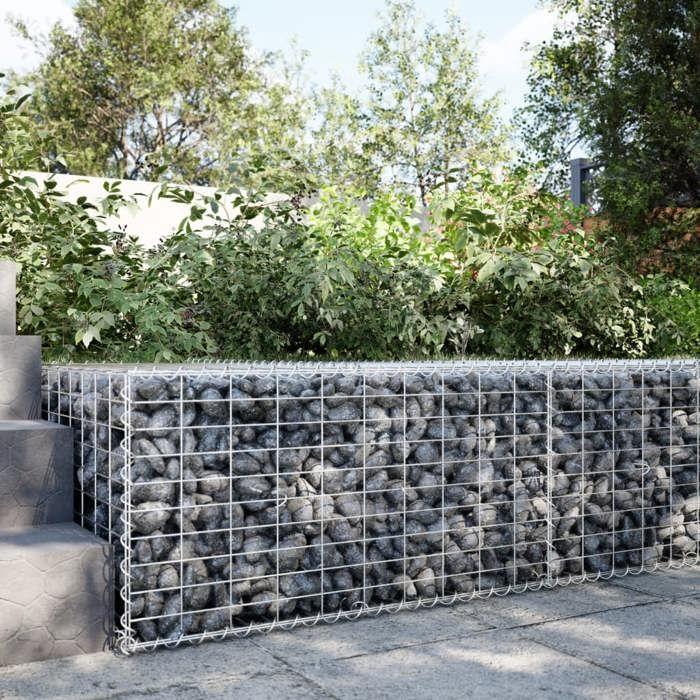 VidaXL Gabion Basket with Lid 100x100x50 Cm Galvanized Iron, Gabion Wall, Gabion Retaining Wall, Fence In 3295178