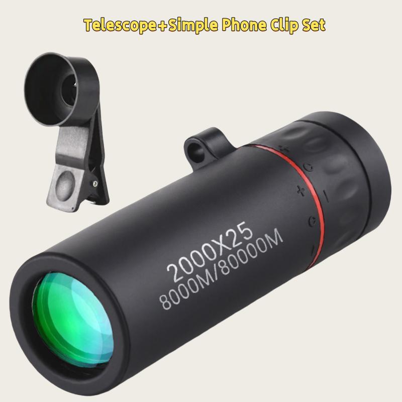 Монокулярный телескоп HD 2000x25, мини-портативный телескоп для мобильного телефона с держателем, телескопы для кемпинга, охоты и наблюдения за птицами