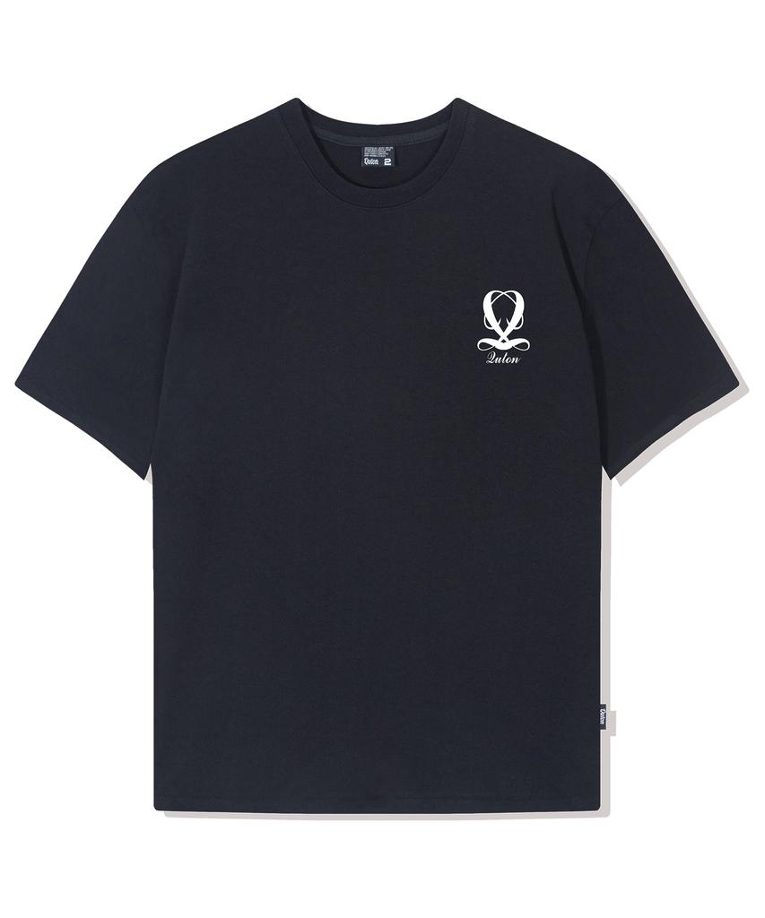 QUTON Heart Logo Oversized Heavy Short Sleeve T-Shirt_Black