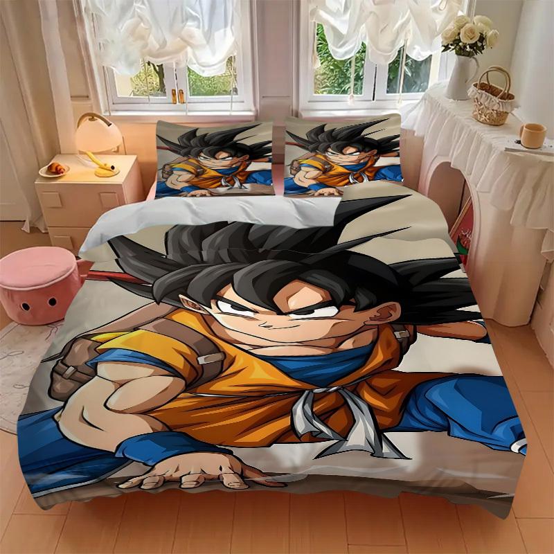 3pcs Saiyan, Warrior Bedding Set: Perfect for Bedroom or Guest Room. Soft and Comfortable with No Core Included yy251010117