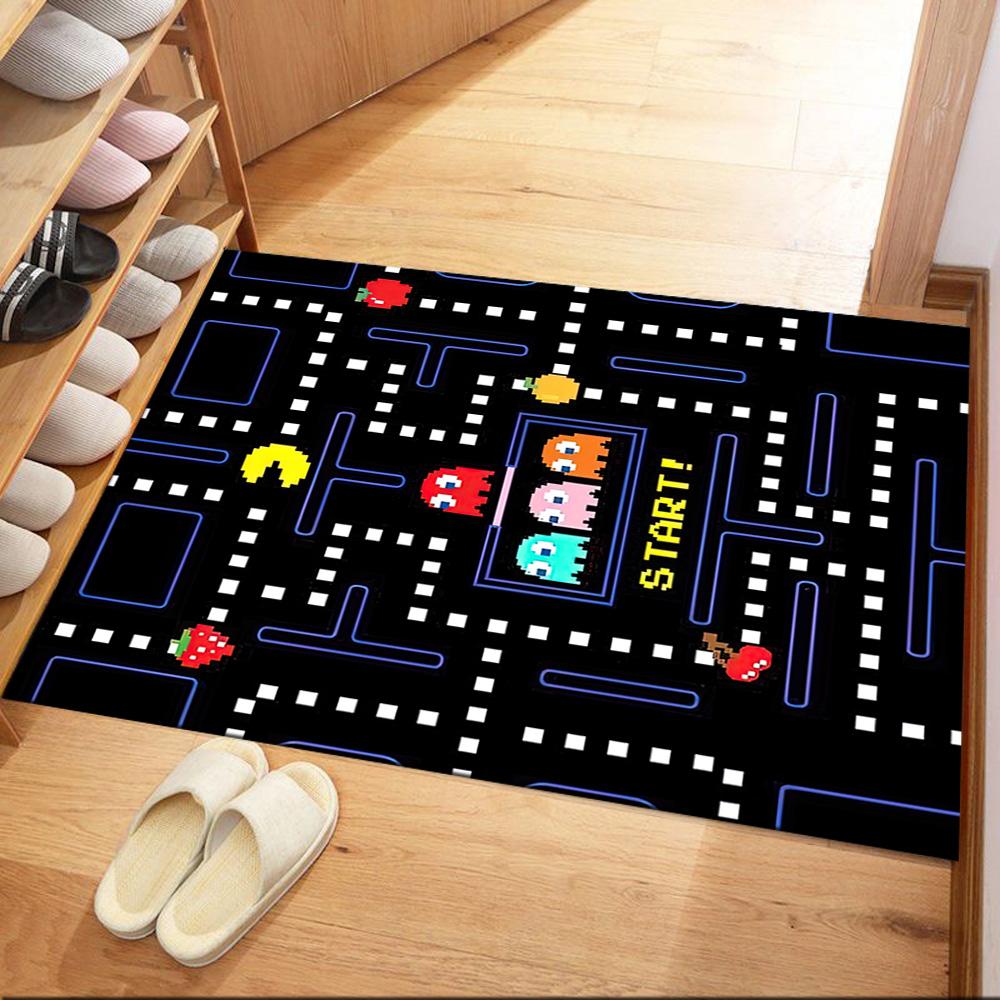 Pac-man Adventure Square rugs are a great choice for living rooms, bedrooms, home décor, and as gifts.