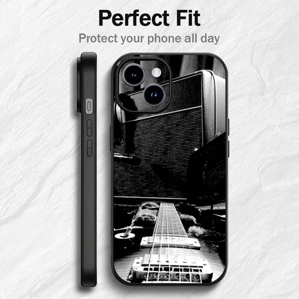 Классическая музыкальная гитара Чехол для телефона Для iPhone 17 16 15 14 13 12 PRO MAX PLUS Mini ТПУ Мягкий к коже Чехол