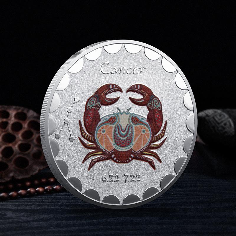 Памятные монеты Двенадцати Созвездий, Европейские и Американские, Боги Солнца и Луны, Счастливые, Красочные, Для Любителей Созвездий, Коллекционные Серебряные Монеты